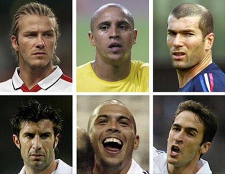 beck  carlos zidae figo ronaldo and raul
